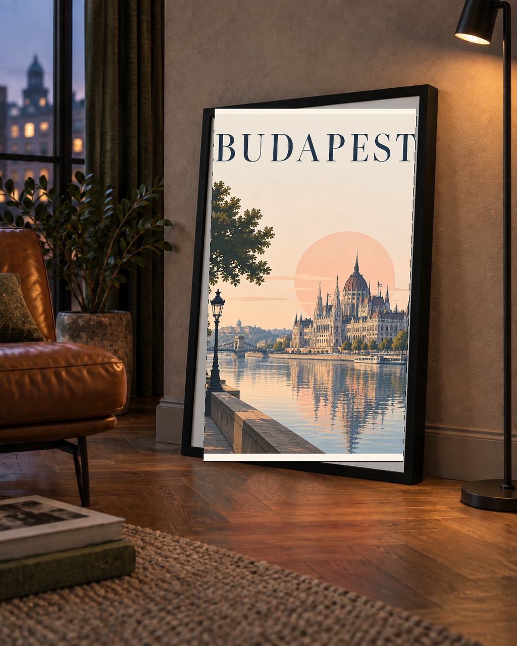 Budapeşte Şehir Manzarası Pastel Dijital Poster