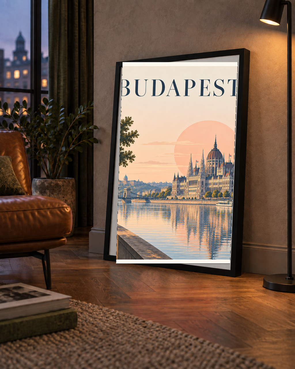 Budapeşte Şehir Manzarası Pastel Dijital Poster