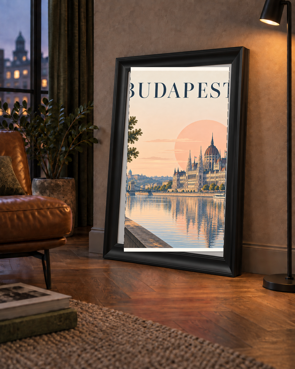 Budapeşte Şehir Manzarası Pastel Dijital Poster