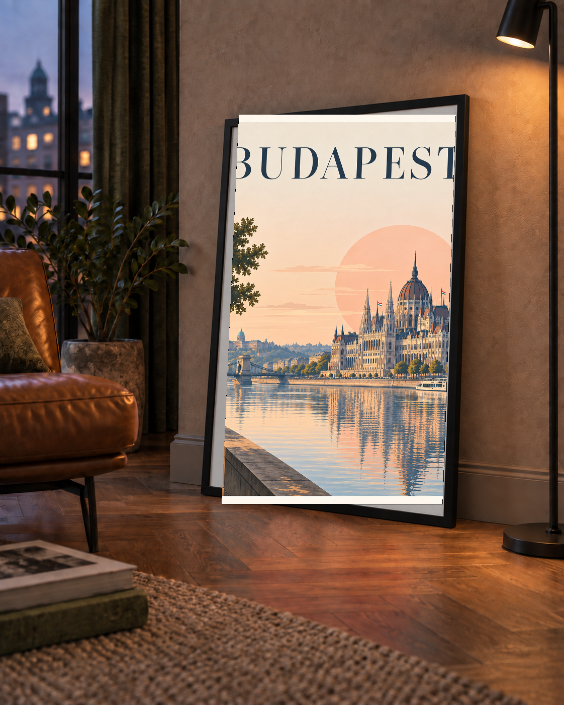 Budapeşte Şehir Manzarası Pastel Dijital Poster