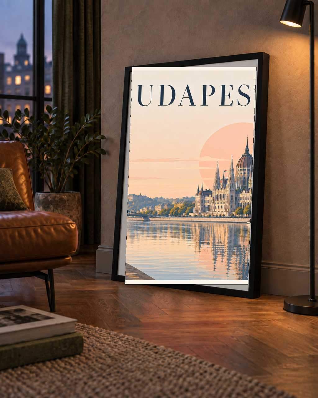 Budapeşte Şehir Manzarası Pastel Dijital Poster