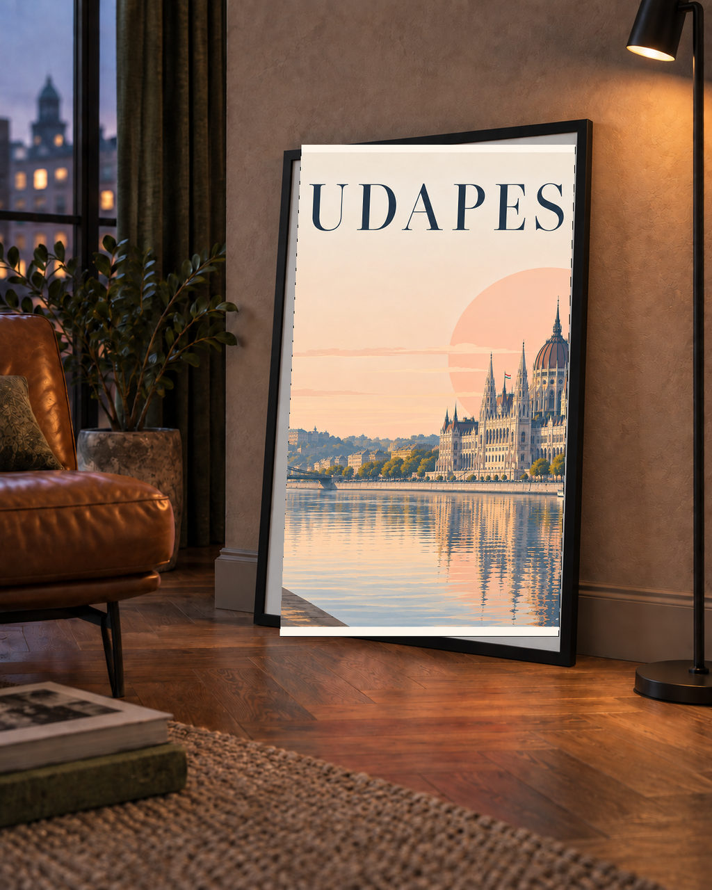 Budapeşte Şehir Manzarası Pastel Dijital Poster